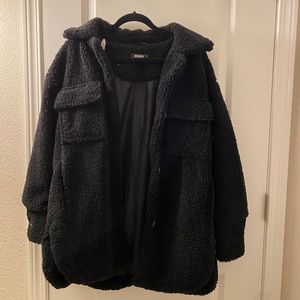 Missguided Long Teddy Shacket